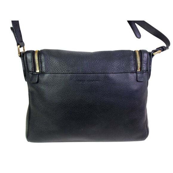 Vince Camuto PEBBLED BLACK REAL LEATHER ZIPPER SHOULDER BAG X-BODY HANDBAG PURSE - Picture 5 of 16